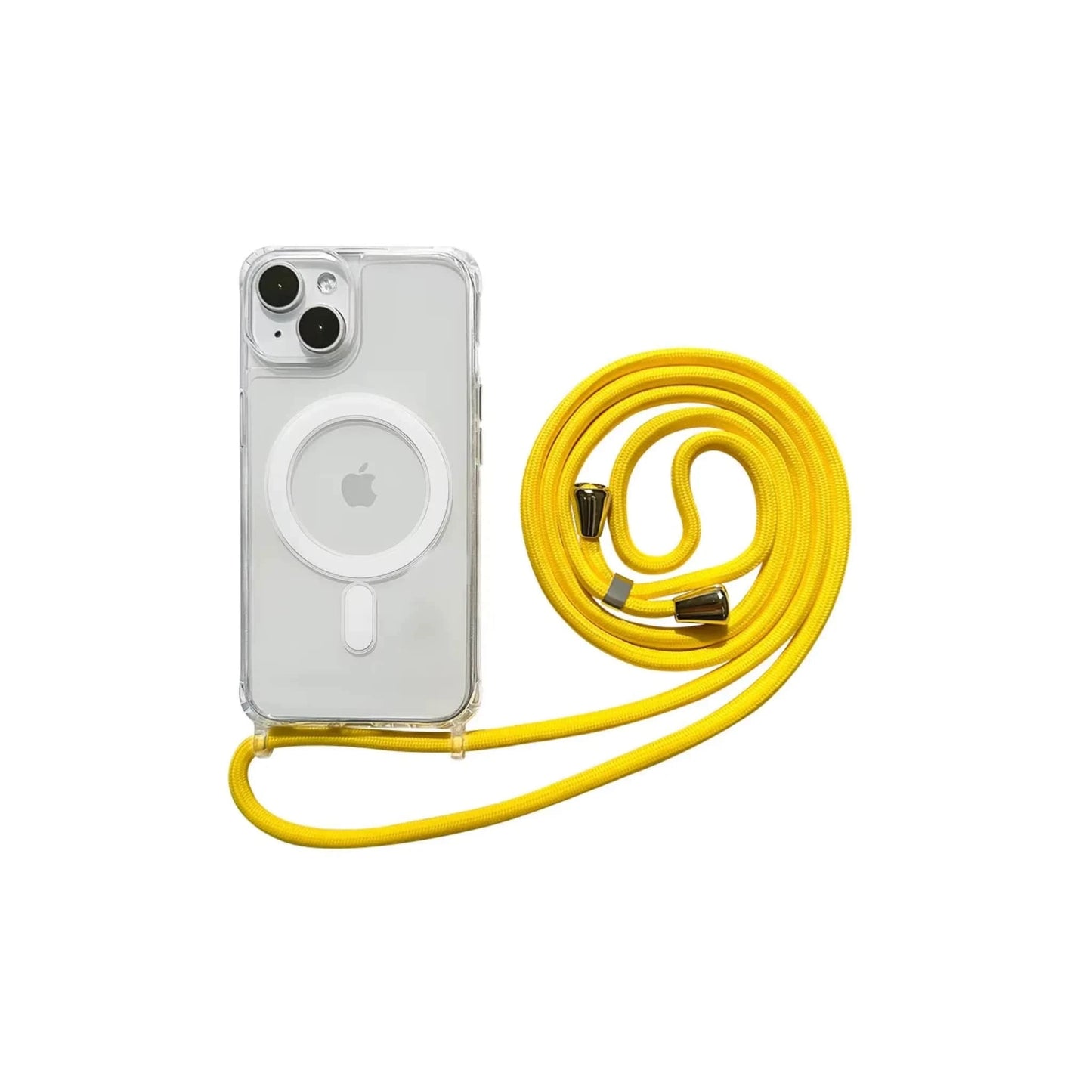 Glow Phone Coque Iphone 11 Jaune / iPhone 11 Étui MagSafe antichoc avec lanière pour iPhone 11