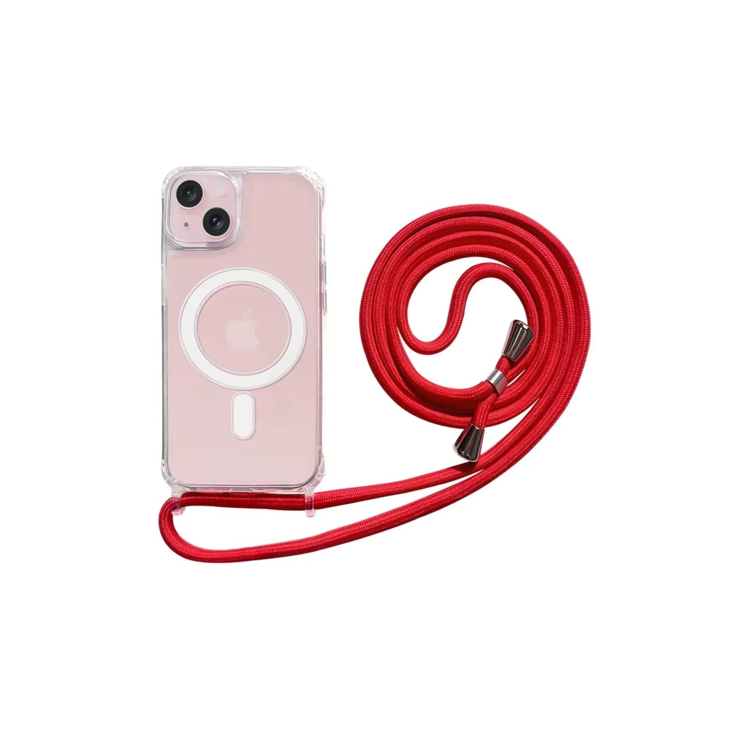 Glow Phone Coque Iphone 11 Rouge / iPhone 11 Étui MagSafe antichoc avec lanière pour iPhone 11