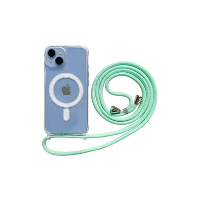 Glow Phone Coque Iphone 11 Vert clair / iPhone 11 Étui MagSafe antichoc avec lanière pour iPhone 11