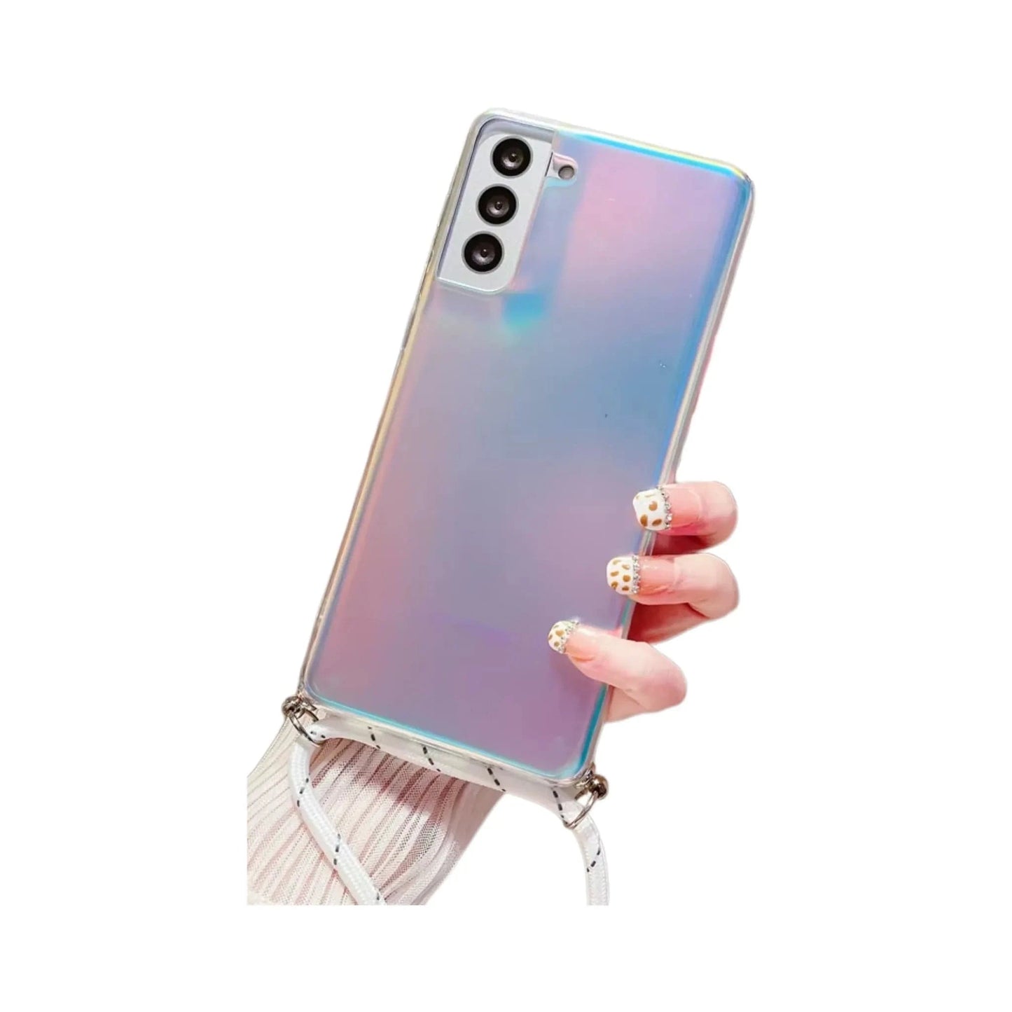 Glow Phone Coque Samsung A34 Étui de téléphone scintillant à lanière pour Samsung Galaxy A34